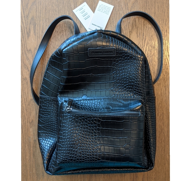 New! Mock Croc Backpack in Black - Picture 3 of 6